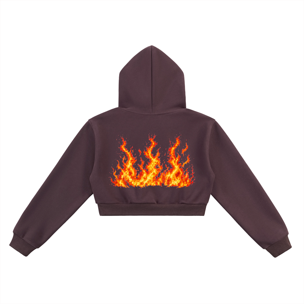 Cropped Hoodie With Digitised Art
