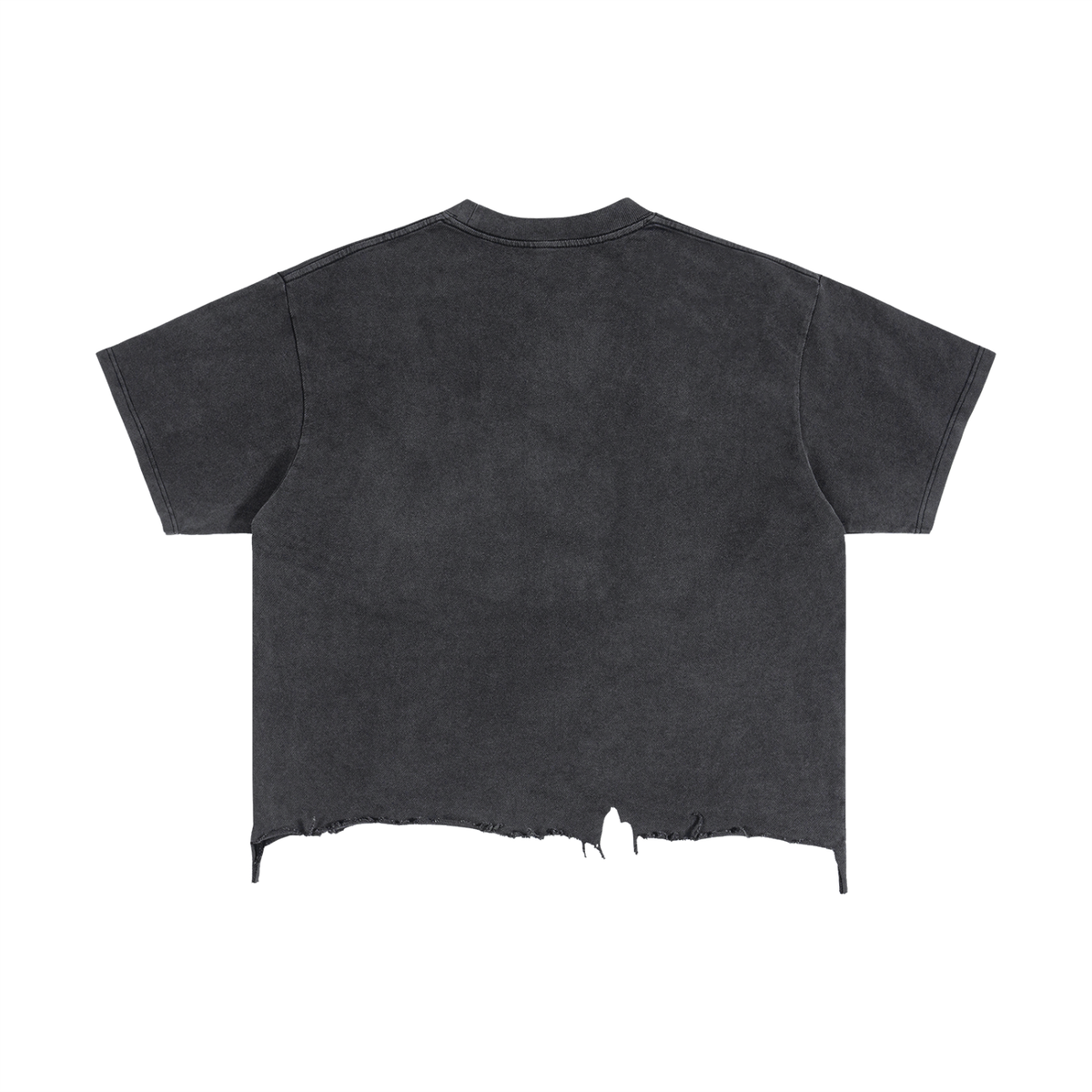 Unisex Blank Boxy Distressed Hem T-Shirt