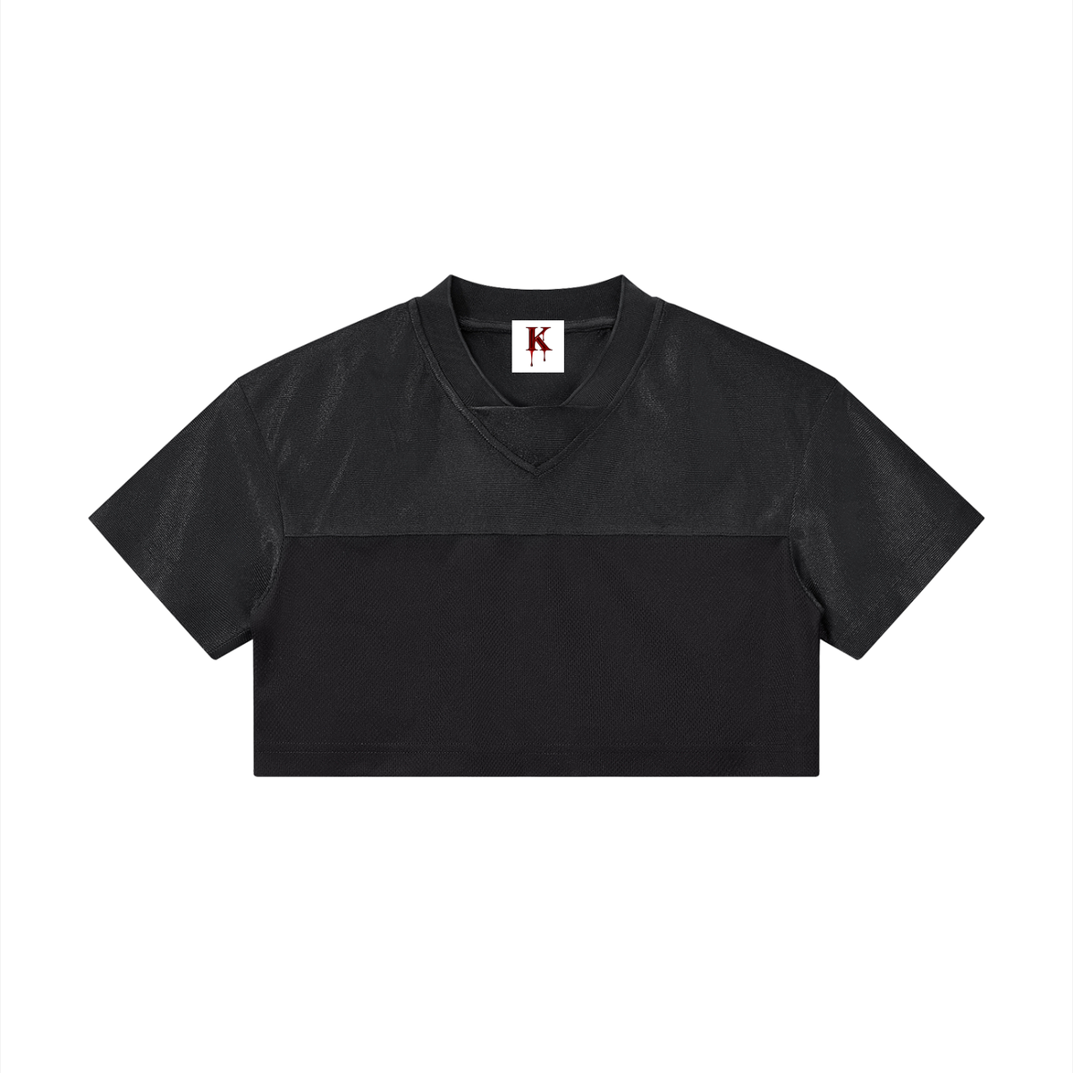 Women's Cropped Paneled V-Neck Jersey