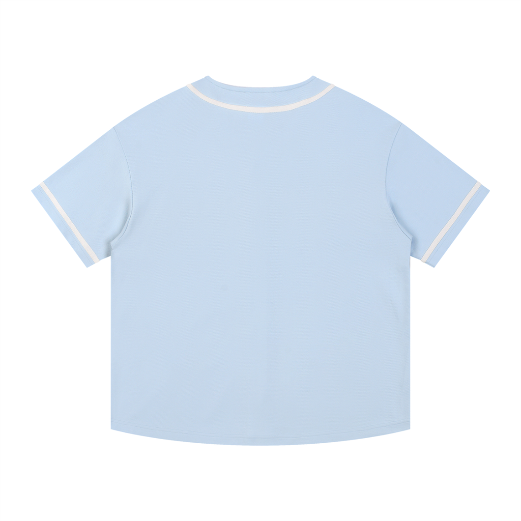 Unisex Contrast Piped Button-Up Jersey