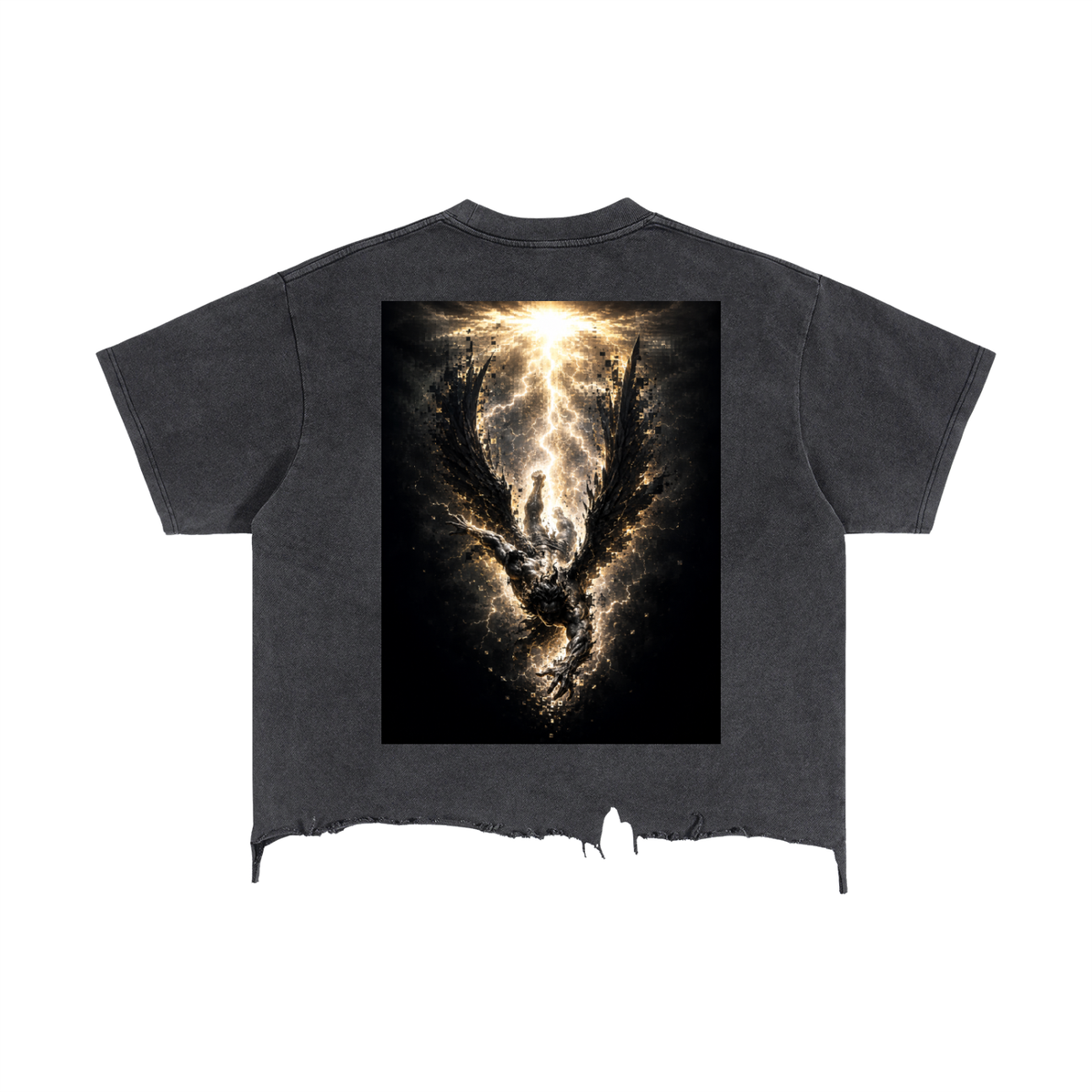 Unisex Boxy Distressed Hem T-Shirt