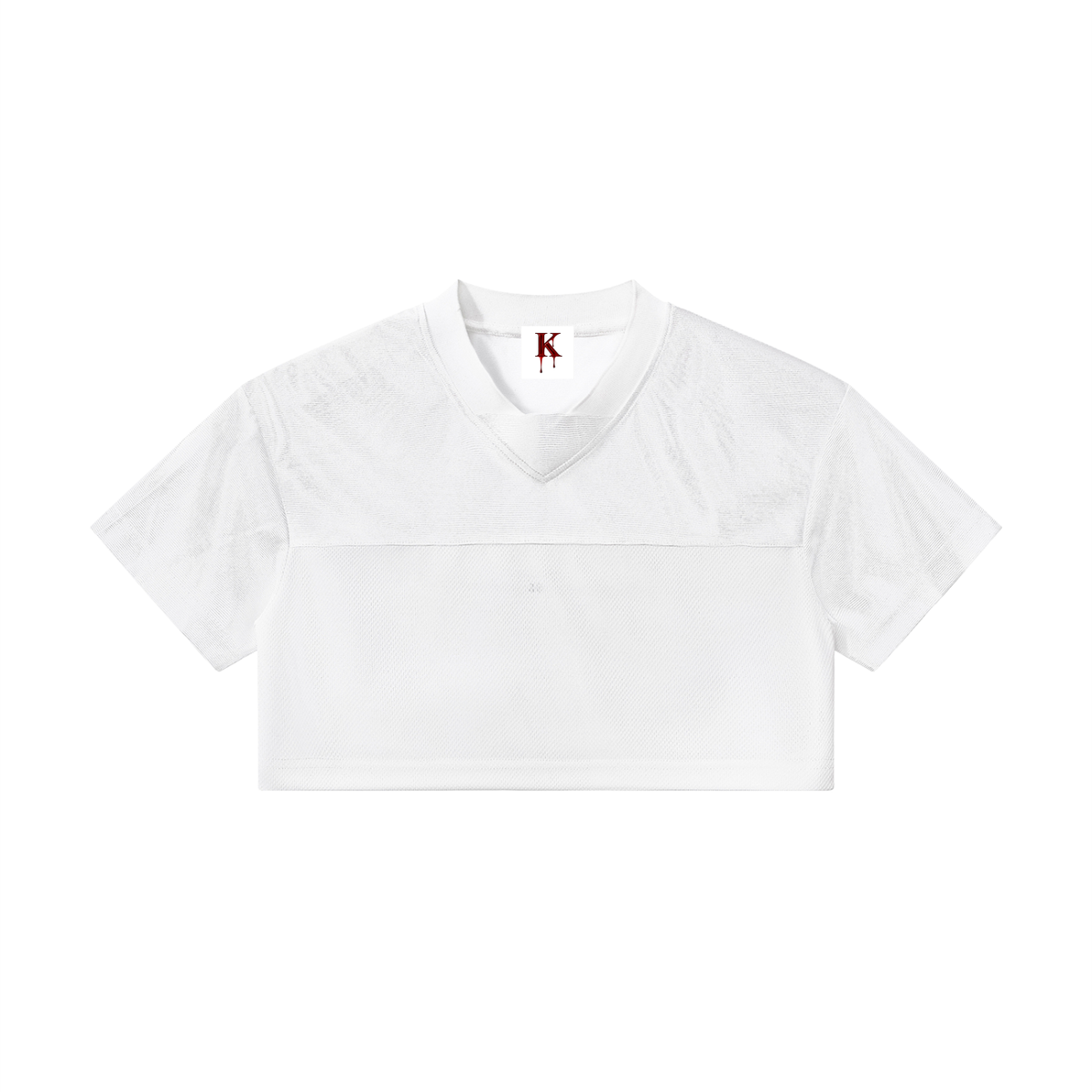 Women's Cropped Paneled V-Neck Jersey