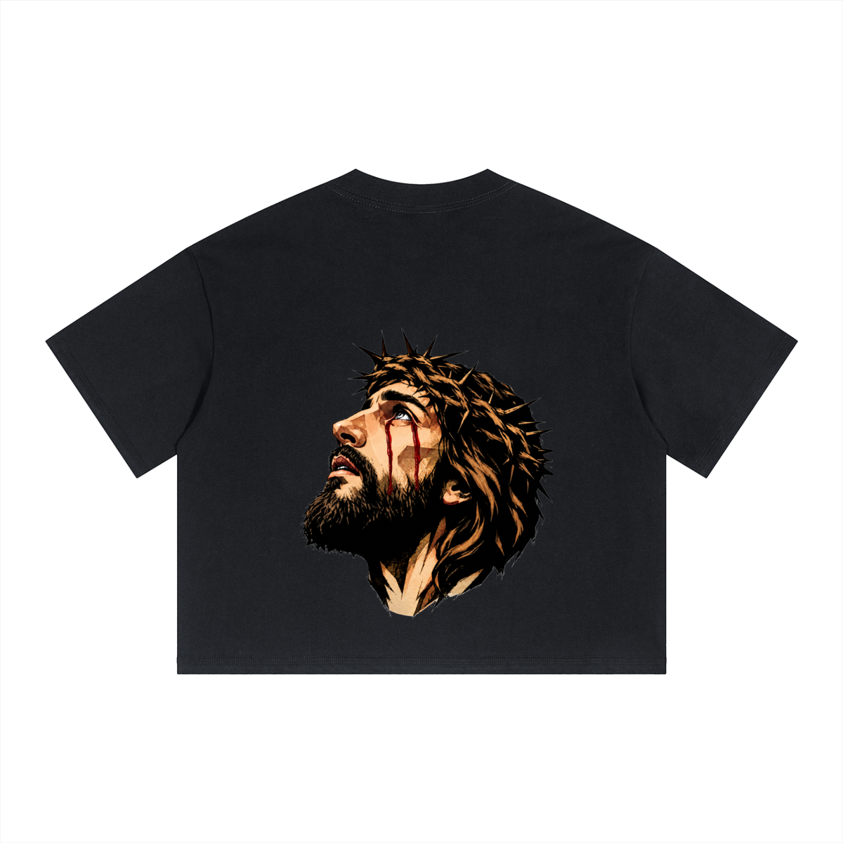 Unisex Boxy Drop Shoulder Crop T-Shirt