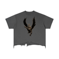 Unisex Boxy Distressed Hem T-Shirt