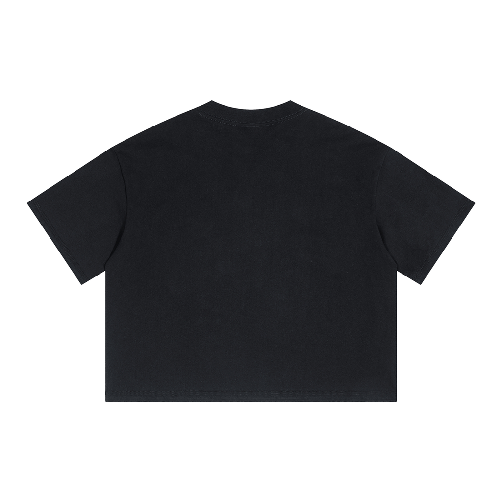 Unisex Blank Boxy Drop Shoulder Crop T-Shirt