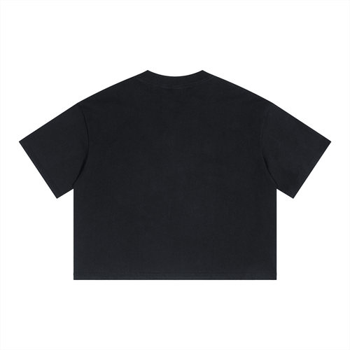 Unisex Blank Boxy Drop Shoulder Crop T-Shirt