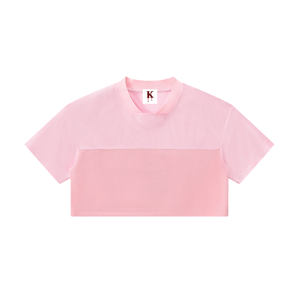 Women's Cropped Paneled V-Neck Jersey
