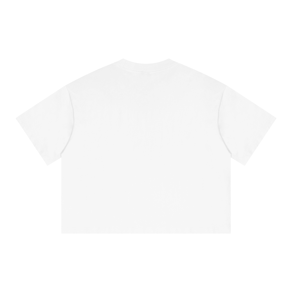 Unisex Blank Boxy Drop Shoulder Crop T-Shirt