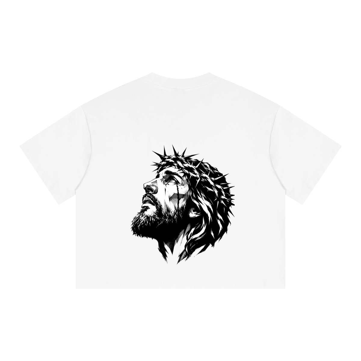 Unisex Boxy Drop Shoulder Crop T-Shirt