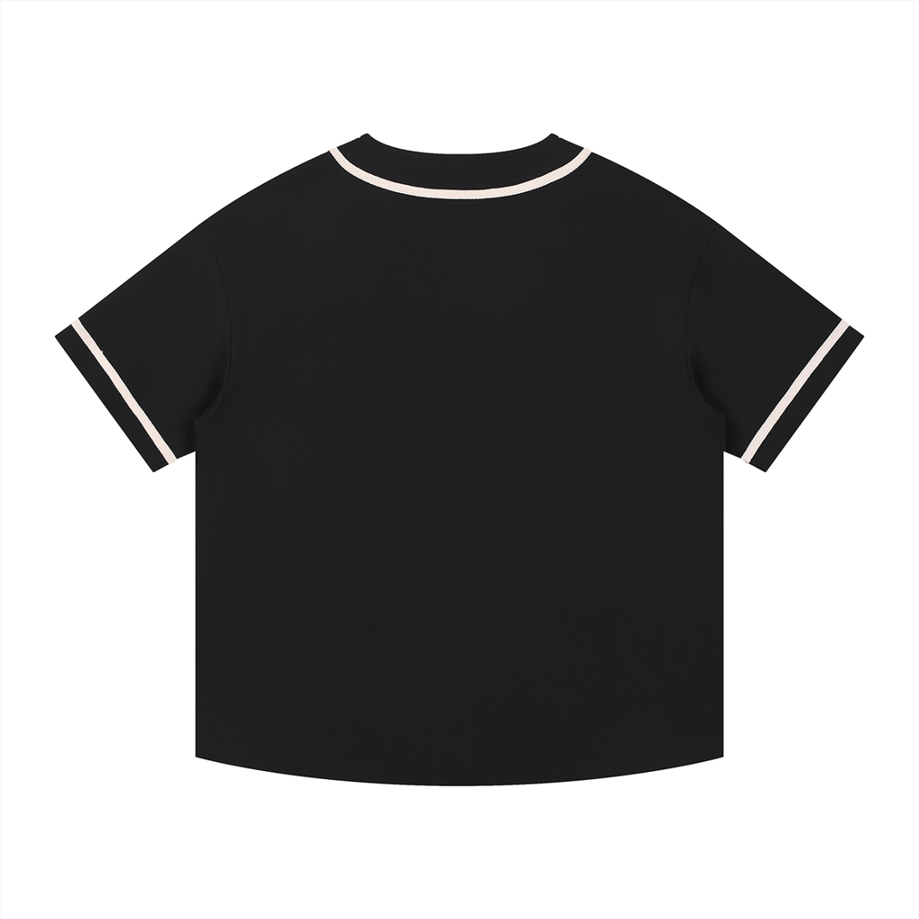 Unisex Contrast Piped Button-Up Jersey
