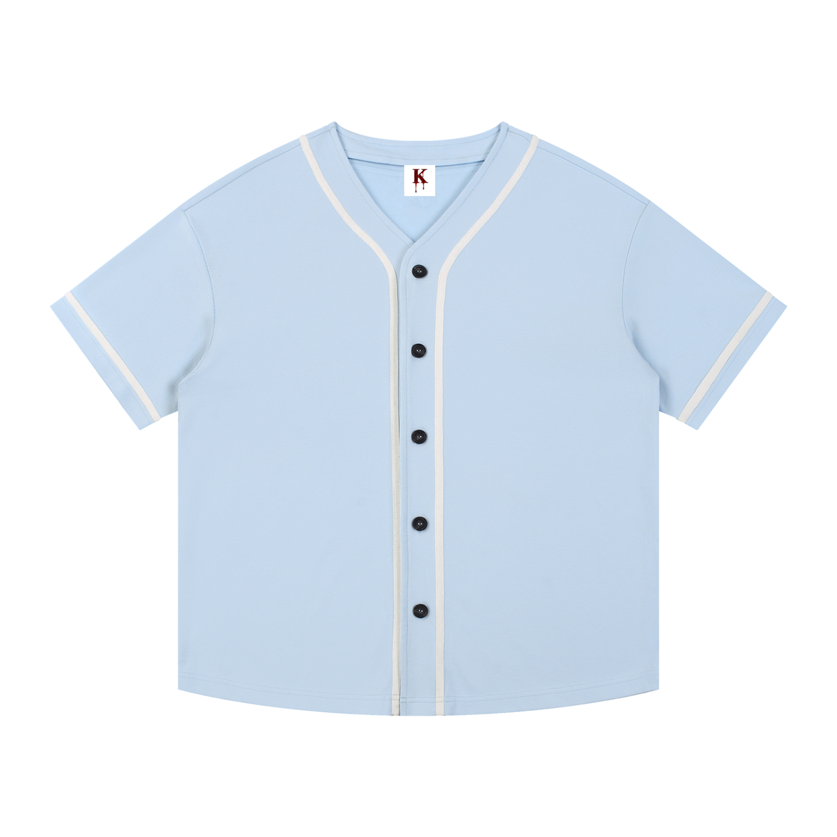 Unisex Contrast Piped Button-Up Jersey