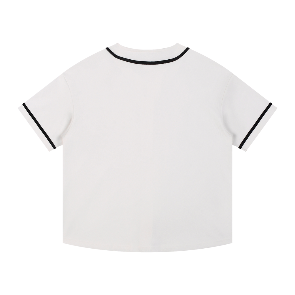 Unisex Contrast Piped Button-Up Jersey