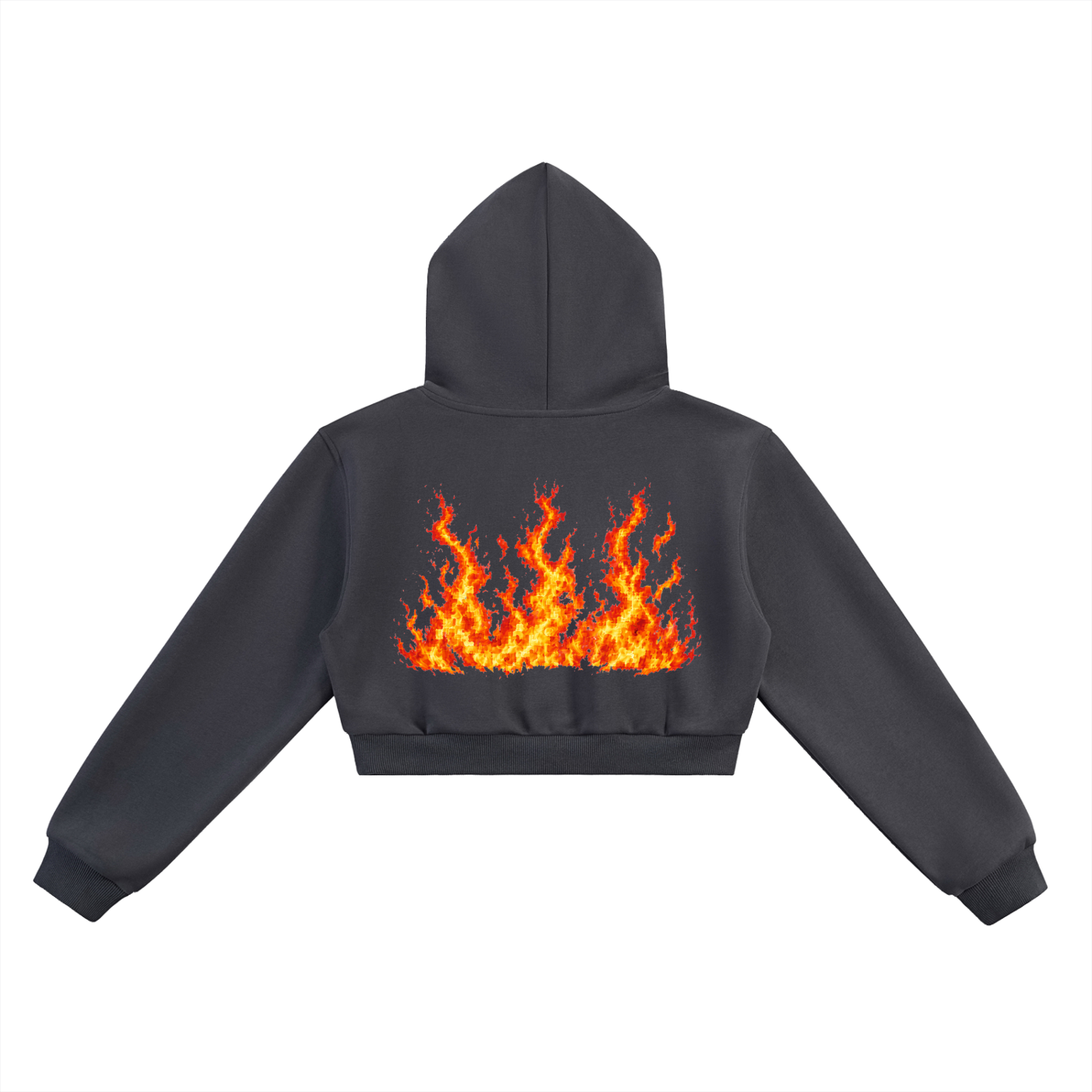 Cropped Hoodie With Digitised Art
