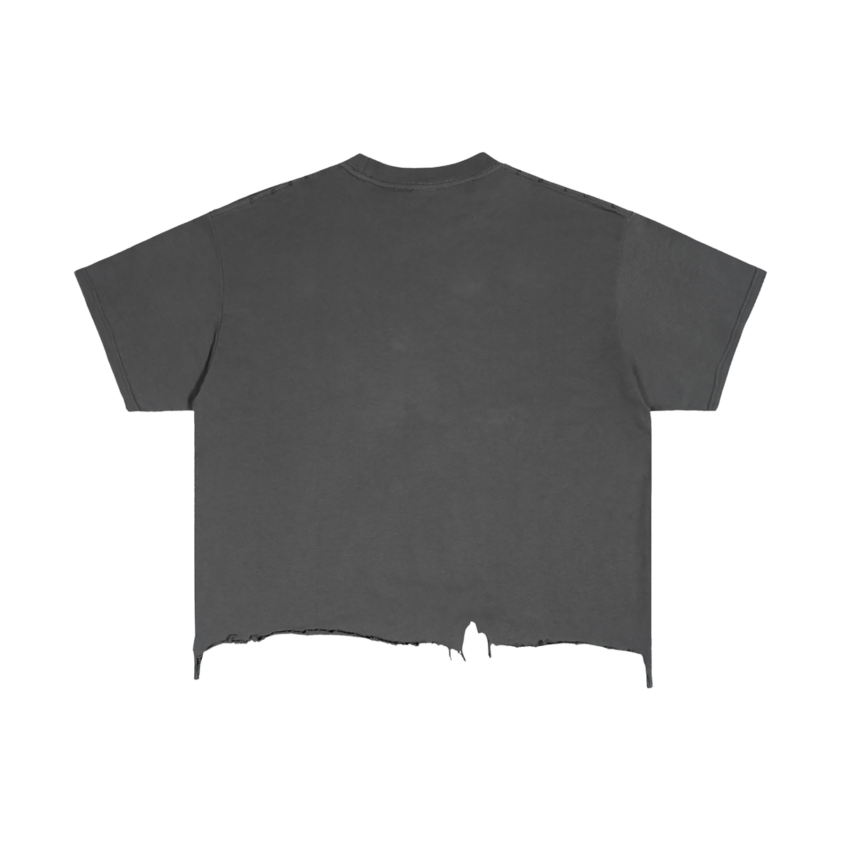 Unisex Blank Boxy Distressed Hem T-Shirt